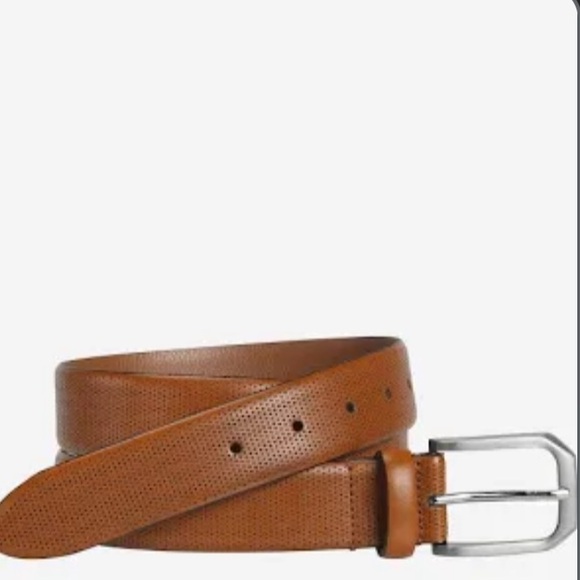 Johnston & Murphy Micro Perf Leather Belt Perforated Brown size 40 Made in Italy - Picture 4 of 17